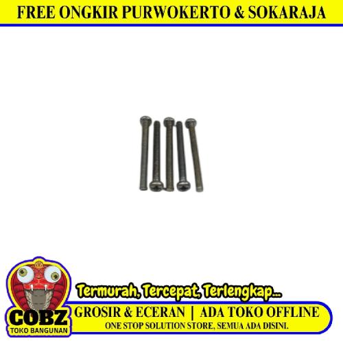 M 3 x 30 MM / TM Baut JP Kepala Pentol Bulat Plus Putih Biji