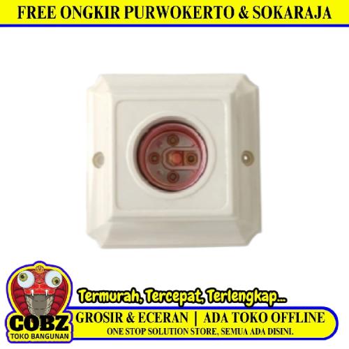BROCO 1210 Fitting Tempat Lampu Plafon Atap Tempel Kotak Besar Cream