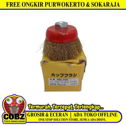 3 IN / NEW DELAND Sikat Kawat Mangkok Kuningan Pembersih Karat Kerak