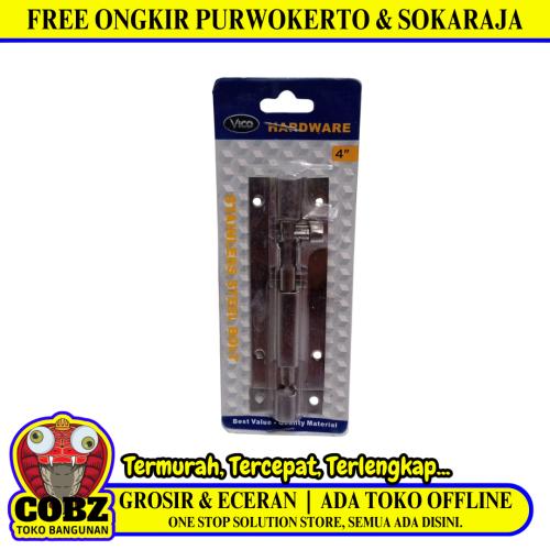 4 IN / VICO Grendel Kunci Slot Pintu Jendela Stainless