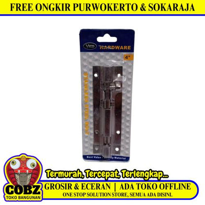 4 IN / VICO Grendel Kunci Slot Pintu Jendela Stainless