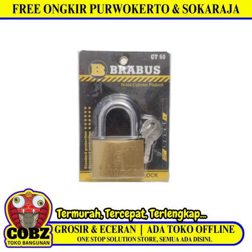 60 MM / BRABUS GT 60 Gembok Pintu Pagar Padlock Anti Maling Leher Pendek