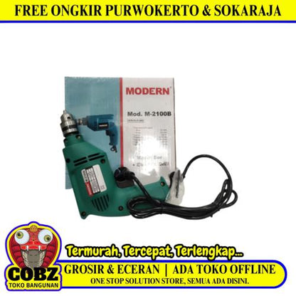 MODERN M-2100B Mesin Bor Tangan Drill 1 Way Kabel Set