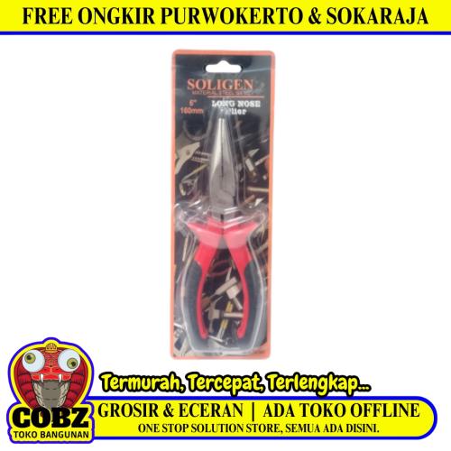 6 IN / SOLIGEN Tang Lancip Cucut Jepit Kawat Kabel Long Nose Pliers