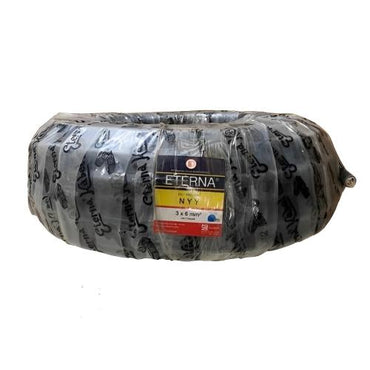 3 INTI x 6 MM x 50 M / ETERNA NYY Tunggal Kabel Tembaga SNI Hitam Roll