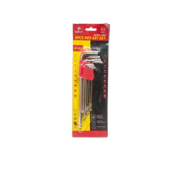 1.5 MM - 10 MM / WOLF Kunci L Hexagon Ballpoint Panjang Wrench Screw 9 Pcs Set