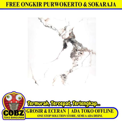 50 CM x 50 CM / UNO MAURICE Keramik Lantai Rumah Glossy White Marble Dus