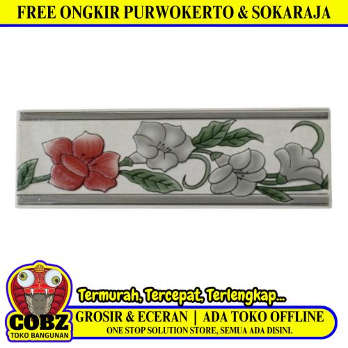 8 CM X 25 CM / NM CV572 List Keramik Dinding Kamar Mandi Black Lembar