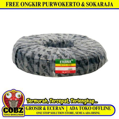 4 INTI x 0.75 MM x 50 M / ETERNA NYYHY Serabut Kabel Tembaga SNI Hitam Roll