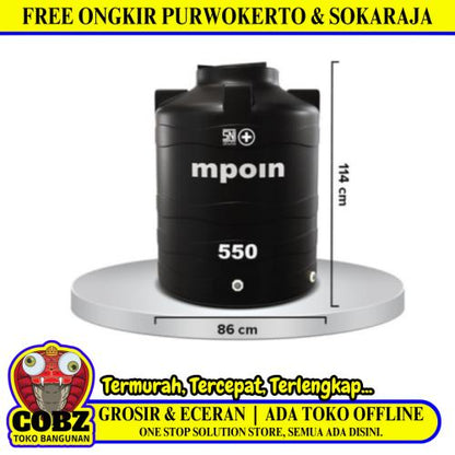 560 L / MPOIN + WAVE W550 Water Torrent Tangki Tandon Air PVC  Sand + Acc Set