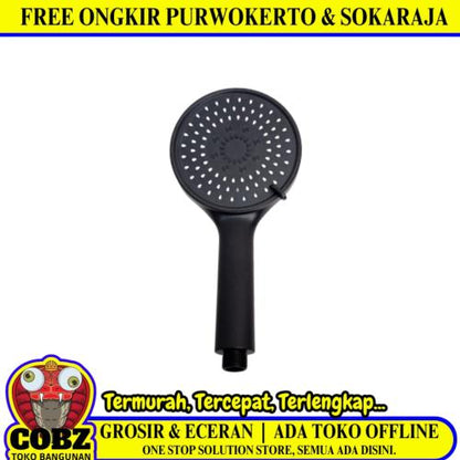 1/2 IN / COBZ NP15-8 Kepala Shower Tangan Kamar Mandi Hitam PVC