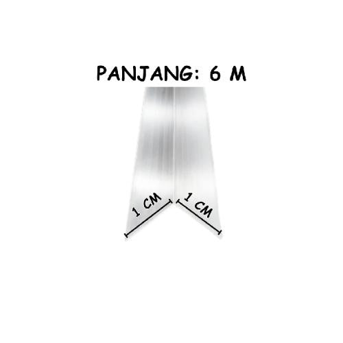 1CM × 1CM × 6 M / COBZ List Meja Etalase Rak Siku Alumunium Batang