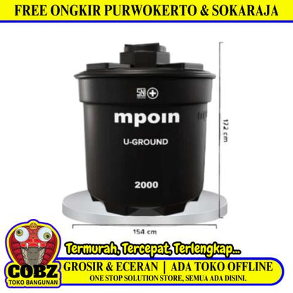 2000 L / MPOIN + UGROUNDUG2000 Water Torrent Tangki Tandon Air PVC Red + Acc Set