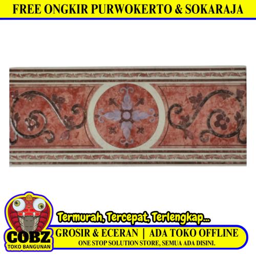 16.5 CM X 40 CM / NM ZENITH List Keramik Dinding Kamar Mandi Red Lembar