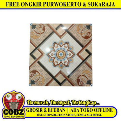 40 CM x 40 CM / ARWANA ZARAGOZA Keramik Lantai Rumah Glossy Brown Dus