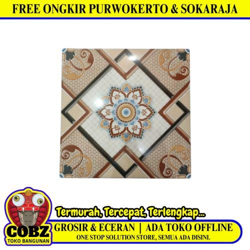 40 CM x 40 CM / ARWANA ZARAGOZA Keramik Lantai Rumah Glossy Brown Dus