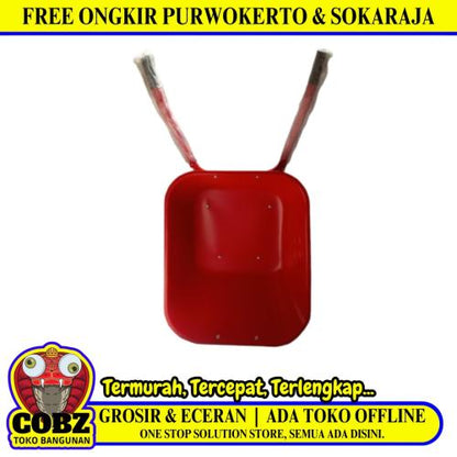 VPR Gerobak Sorong Pasir Proyek Cor Semen 1 Roda Ban Hidup Merah Set