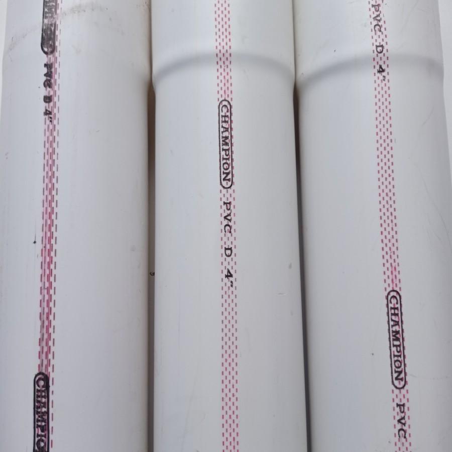 4 IN x 400 CM / CHAMPION D Lis Merah Pipa Pralon Paralon PVC Putih Batang