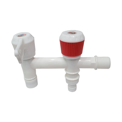 1/2 IN / DASHAYU 01 Kran Air Cabang Double Shower Mesin Cuci PVC