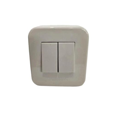 PANASONIC ALPHA CUBE Saklar Ganda Double Seri 2 Gang Tempel OB Outbow Putih
