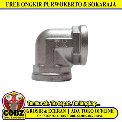 1/2 IN / TM Knee Drat Dalam Keni L Faucet Elbow Fitting Pipa Stainless