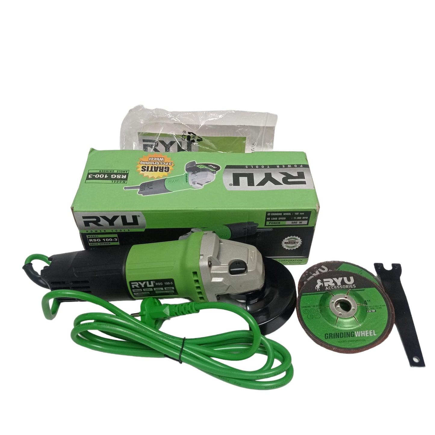 RYU RGS Mesin Gerinda Tangan Kabel Set