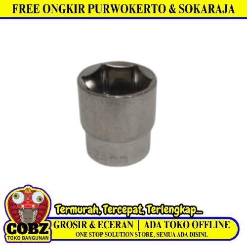 6 PT x 1/2 IN x 24 MM / TM  Mata Kunci Sok Shock Socket Chrome