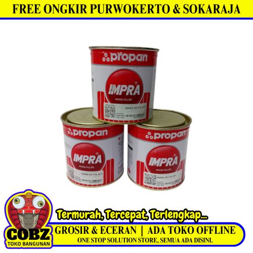 1 KG / IMPRA WOOD FILLER Cat Dasar Plamir Kayu Sealer Primer Wood Paint Kaleng