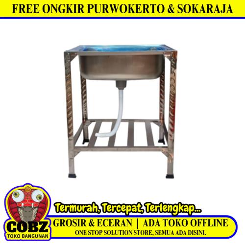 81 CM x 66 CM x 52 CM / MANGROVE MGT 660 (66ABPK) Bak Cuci Piring Washbak 1 Lubang Pakai Kaki + Acc Set