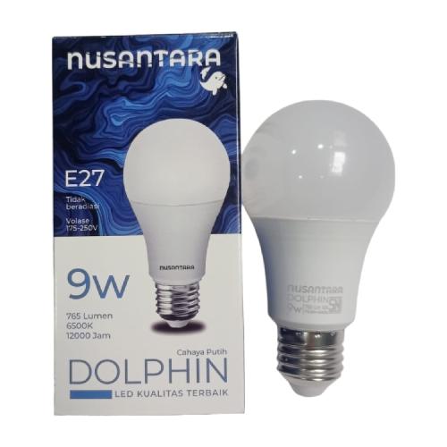 9 WATT / NUSANTARA DOLPHIN LED Lampu Bohlam Bulb Putih