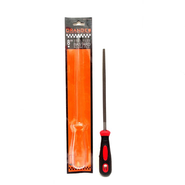 8 IN / ORANGE Kikir Besi Asah Needle Files Bulat Gagang Karet