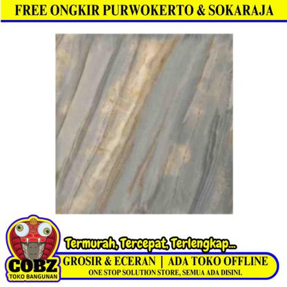 60 CM x 60 CM / SERENITY BAGOTA GOLD Granit Lantai Rumah Glossy Dus