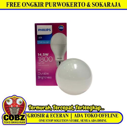 14 1/2 WATT / PHILIPS LED Lampu Bohlam Bulb Putih