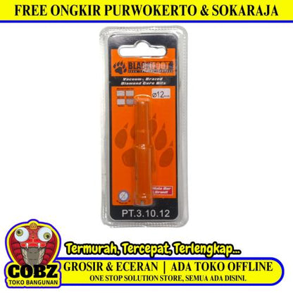 12 MM / BLACKFOOT Mata Coring Diamond Core Pelubang Keramik Granit Kaca