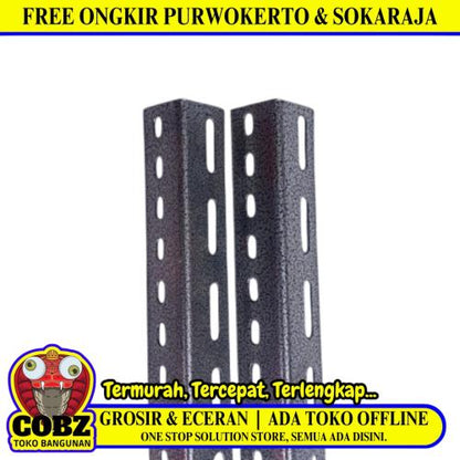 4 CM x 4 CM / TM Siku L Lubang Besi Warna Permukaan Standard Batang