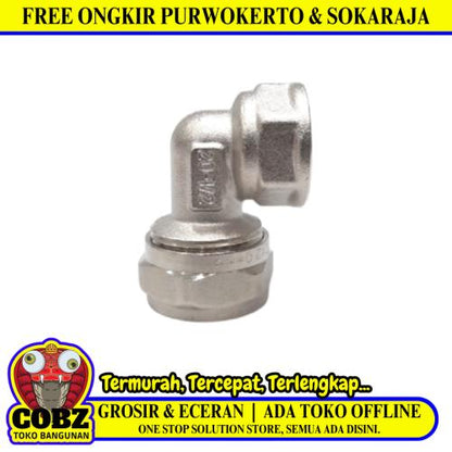 L 20 x 1/2 IN / FIDEM Knee Selang Pex Drat Dalam Ke Pipa Stainless