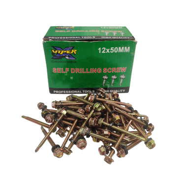 #12 x 50 MM / VIPER Roofing Baut Sekrup Atap Baja Ringan Kuning Dus