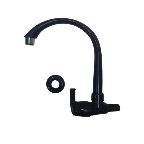 1/2 IN / CAB Kran Angsa Engkol Sink Bak Cuci Piring Tembok Plastik Hitam PVC