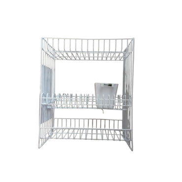 3 SUSUN / MELIN Rak Dapur Tempat Piring Gelas Stainless Putih Set