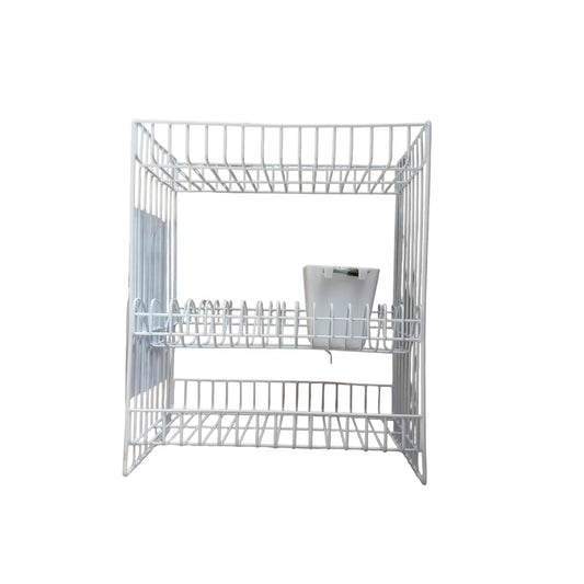 3 SUSUN / MELIN Rak Dapur Tempat Piring Gelas Stainless Putih Set