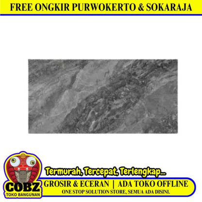 90 CM x 180 CM / SERENITY CARLO GREY Granit Lantai Rumah Glossy Dus