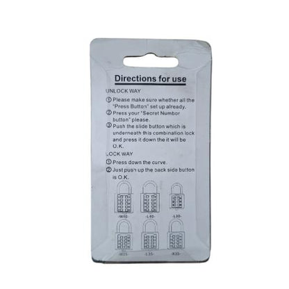 35 MM / SJS Gembok Nomer Pin Angka Tas Kunci Koper Travel Lock