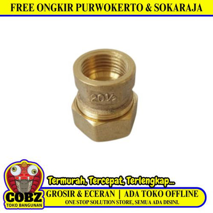 S 16 x 1/2 IN / TM Sok Selang Pex Drat Dalam Ke Pipa Kuningan