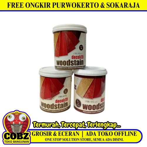 1 KG / DECOLITH WOODSTAIN Cat Vernis Kayu Wood Stain Water Based Paint Galon