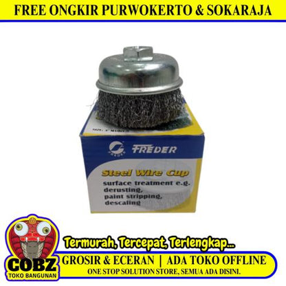 3 IN / FREDER Sikat Kawat Bengkok Bahan Pembersih Karat Kerak