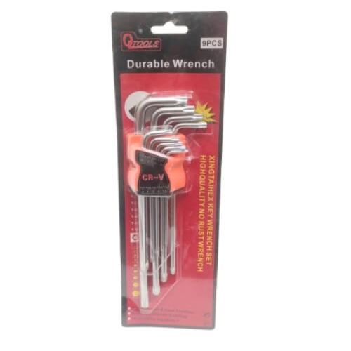 T 10 - T 50 /QTOOLS Kunci L Bintang Torx Key Panjang 9 Pcs Set