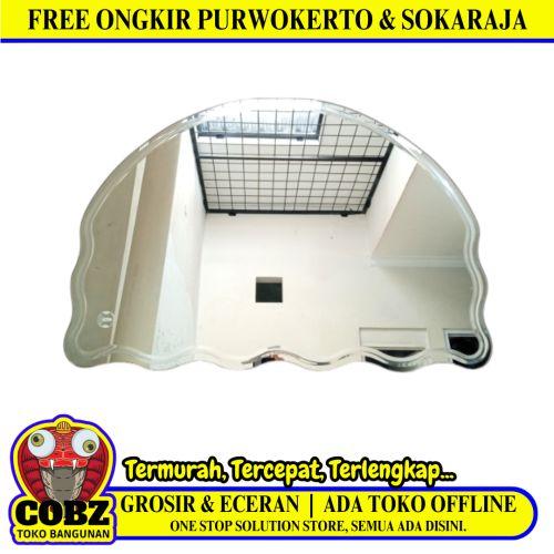 78 CM X 75 CM / ISANO Cermin Wastafel Kaca Kamar Mandi Abstrak Set