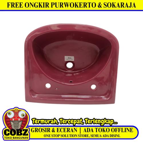 48 CM X 4 1CM X 24 CM / DUTY Wastafel Tempat Cuci Tangan Maroon Keramik