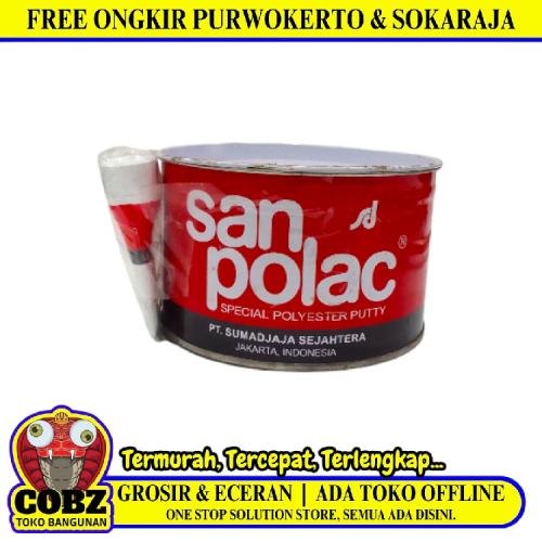 1 KG / SANPOLAC Dempul Tambal Lubang Plastik Kayu Besi Mobil Kaleng