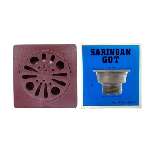 4 IN / GMP Saringan Got Leher Panjang Floor Drain PVC Merah